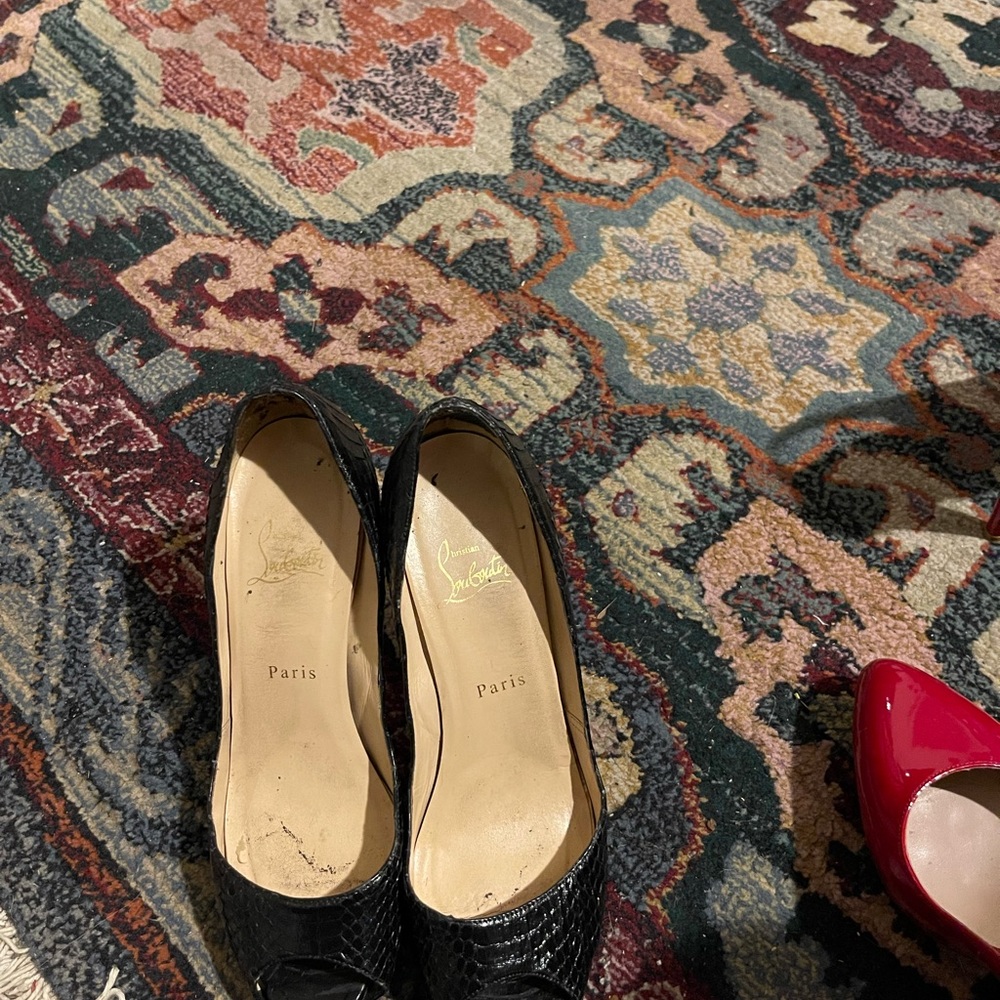 Authentic Snake Skin Bacl Python Yolanda Peep Toe… - image 1